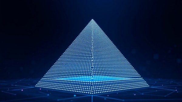 Abstract geometric pyramid design representing agentic AI concepts.
