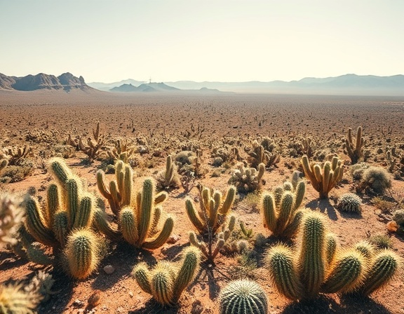 comprehensive Arizona inventory, scientific cataloging, documenting species, photorealistic, vast desert landscape with scattered cacti, highly detailed, soft rustling leaves, high-resolution imaging, warm ochre hues, midday lighting, shot with a 85mm prime lens