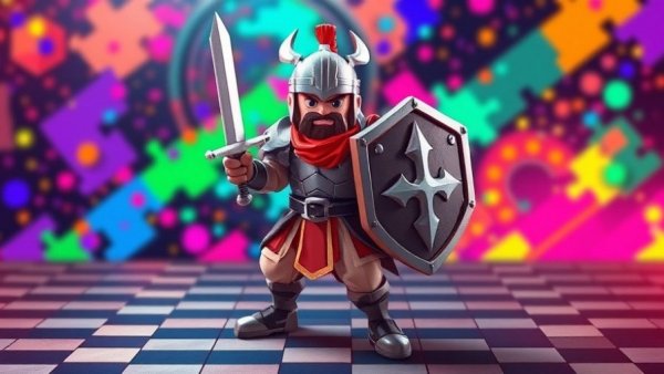 Retro pixelated warrior in a vibrant digital landscape, reprogramming aging