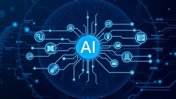 Agentic AI technology interface visualized as digital flowchart