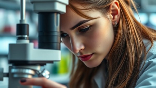 Claude Science AI for Scientific Research: Scientist using a microscope