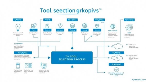 Infographic on tool selection process in AI agents.