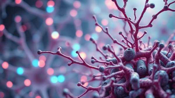 Abstract AI neural networks and microscopic structures, Claude AI inner workings.