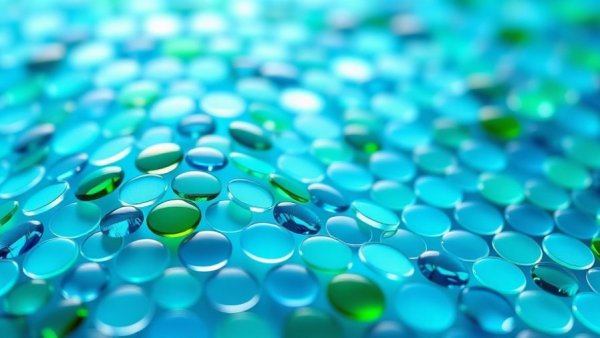 AI-driven bioresilience structure in blue and green tiles.