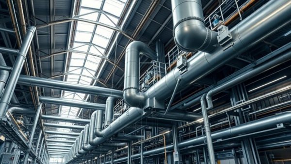 Industrial facility interior with pipes related to perimenopause misinformation