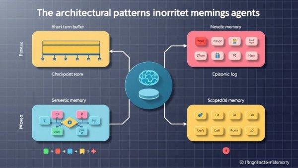 Infographic illustrating architectural patterns for memory in AI.