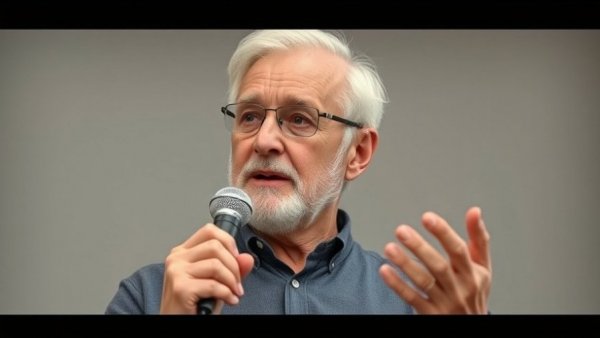 Older man discussing Hugging Face acquisition with a microphone.