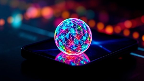 Siri AI Experience with vibrant abstract icon on screen