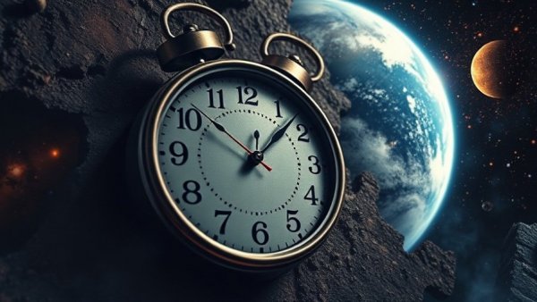 Surreal clock symbolizing AI extinction fears.