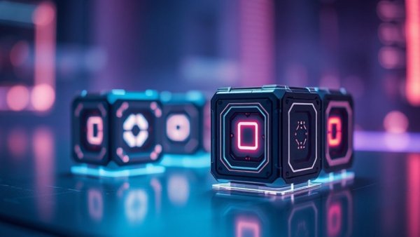 Futuristic cubes representing Private AI Compute Memory on digital surface.