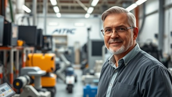 Middle-aged man in a tech workshop, MIT Innovation Fellow David Siegel.