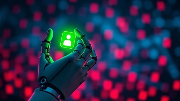 Robotic hand selects icon, symbolizing algorithmic monoculture in hiring