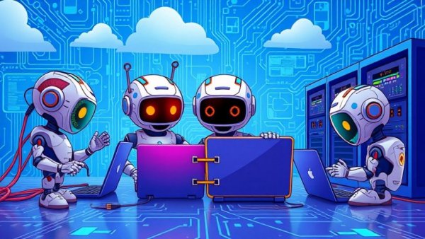Illustration of enterprise intelligence with autonomous AI technology.