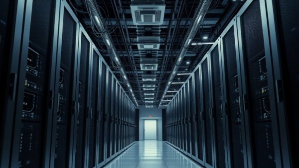 Modern server room showcasing AI hardware evolution.