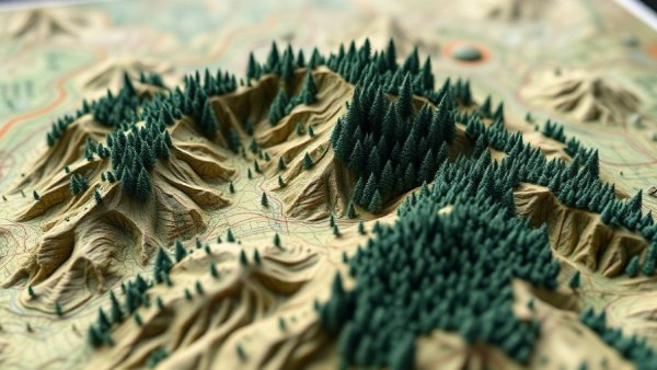 3D forest typology map displaying various forest types.