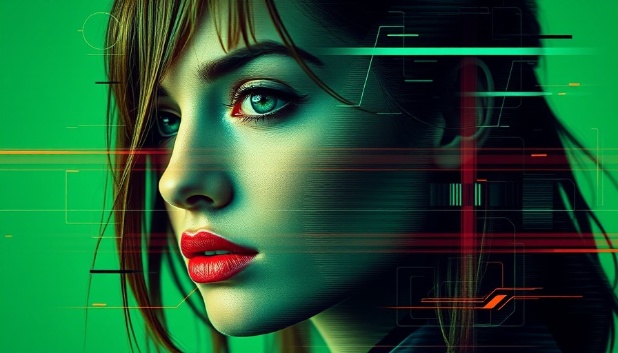 Surreal digital glitch portrait illustrating AI regulation themes