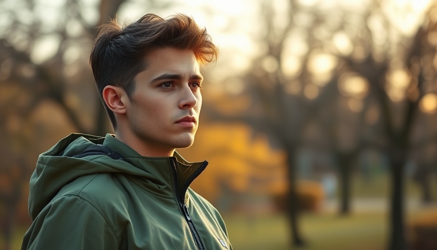 Young man outdoors with determined look, gene-edited transplant concept.
