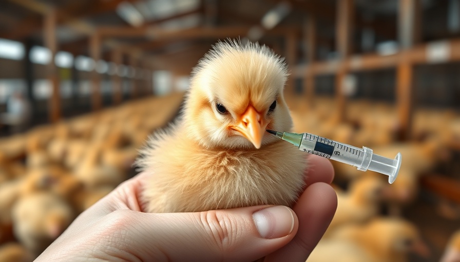 Chick being vaccinated, highlighting pandemic preparedness.