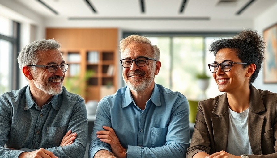 Three people on a video call discussing AI scams, smiling and engaged.