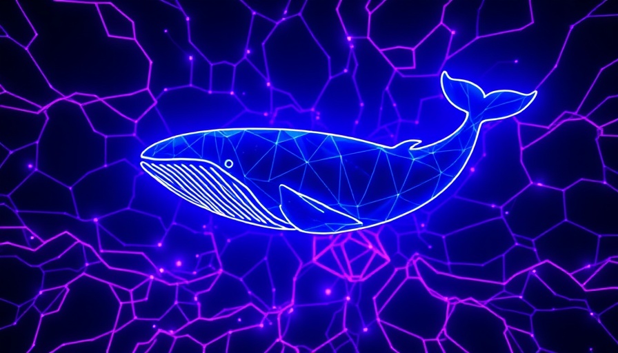 DeepSeek AI futuristic whale logo with neural lines