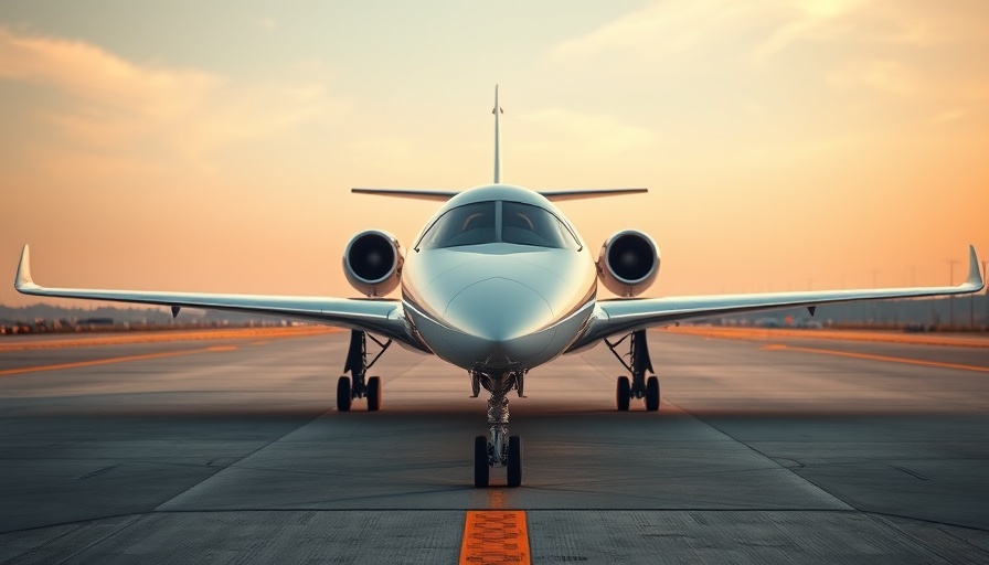 Supersonic flight jet on tarmac at sunset, crew in motion