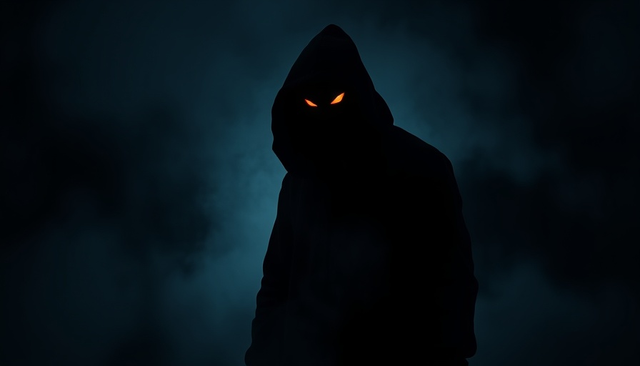 Eerie silhouette in darkness with glowing eyes symbolizing AI job seekers competition.