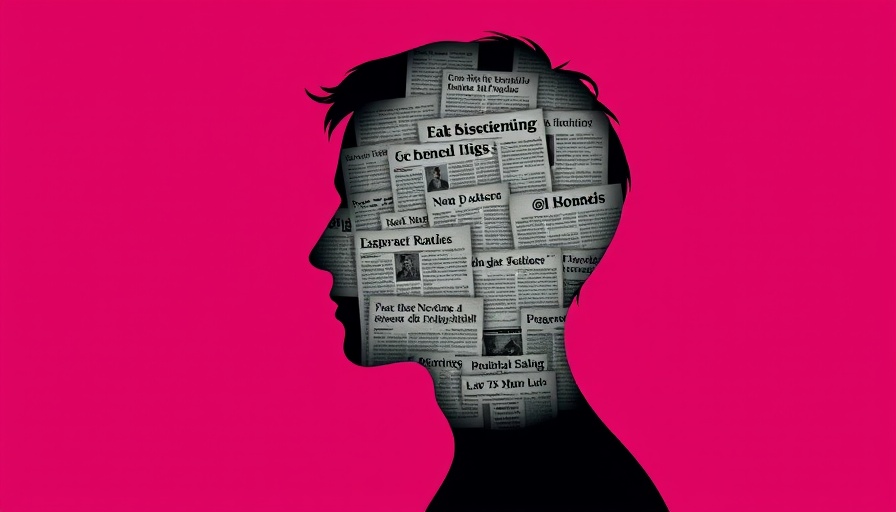 Abstract human silhouette with newspaper clippings illustrating AI biases.