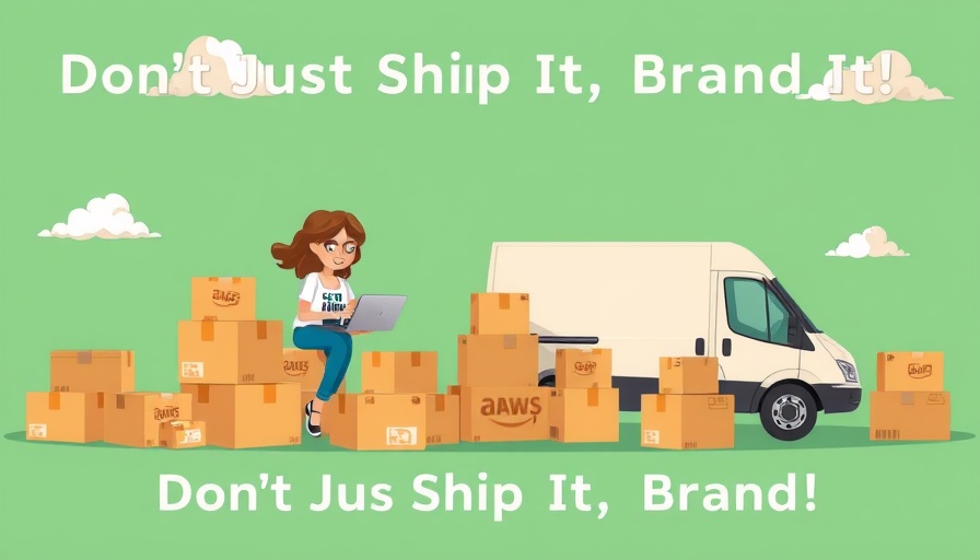 Cartoon animation promoting custom packaging for branding with a delivery theme.