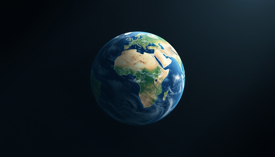 Blurred Earth showing acceleration in rotation in space.