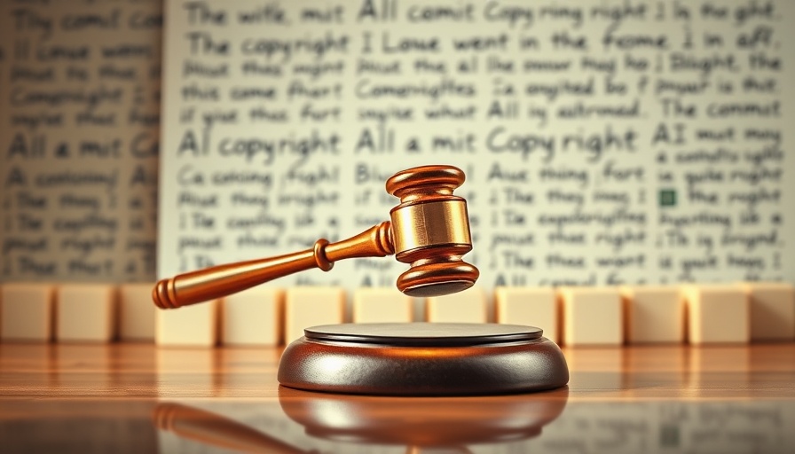Stylized gavel image symbolizing AI copyright battles.