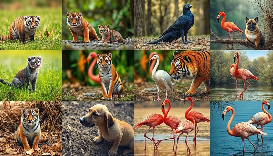 Animals enhanced through image editing technology in a sequence.