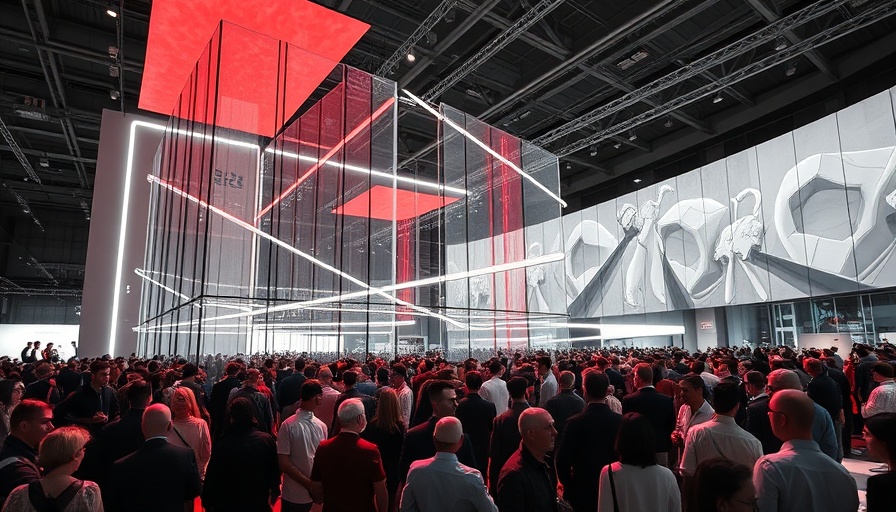 Large glasses display at exhibition highlighting China AI Governance Action Plan.