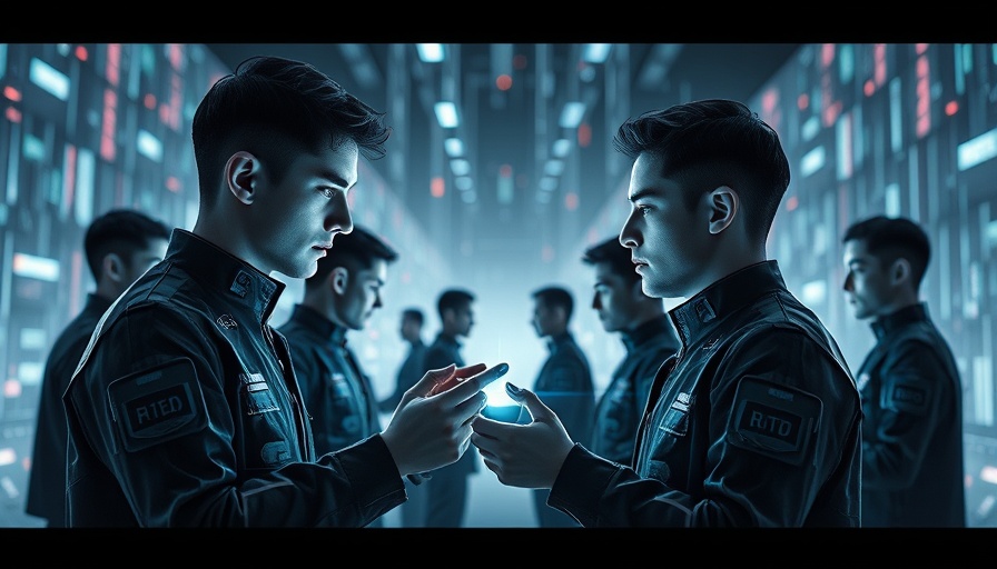 Surreal depiction of tech interaction reflecting GPT-5 release implications.