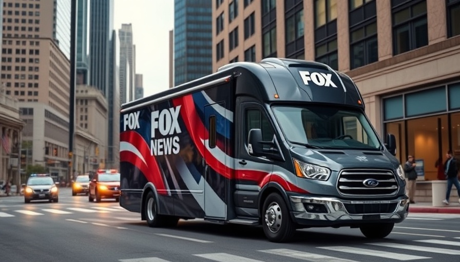 Truth Search AI Media Bias: Fox News media truck parked in city.