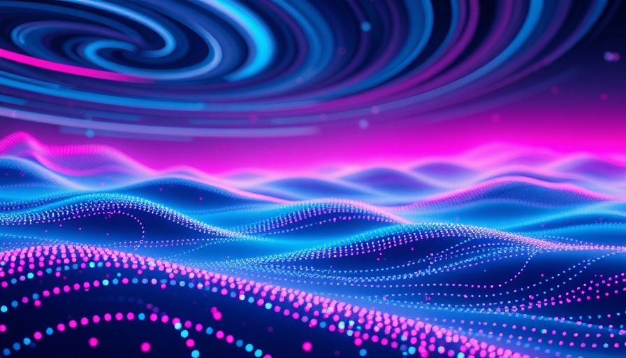 Futuristic digital landscape with abstract patterns symbolizing the Road to Artificial General Intelligence.