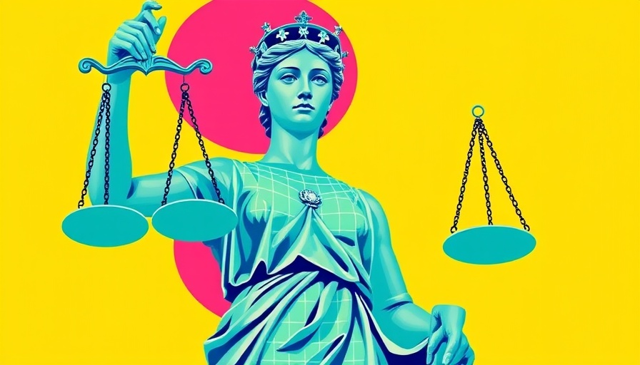 AI inaccuracies in legal documents represented by abstract Lady Justice.