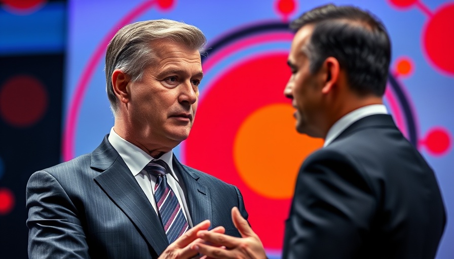 Digital art of a businessman discussing AI generated medical misinformation