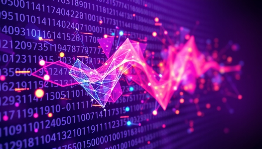 Abstract image illustrating pros and cons of synthetic data in AI with geometric shapes.