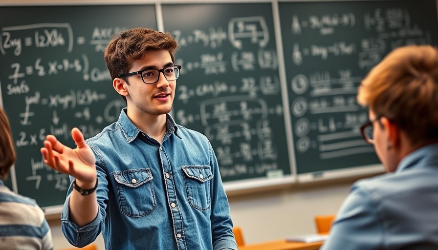 Student discussing AI and machine learning in classroom setting.