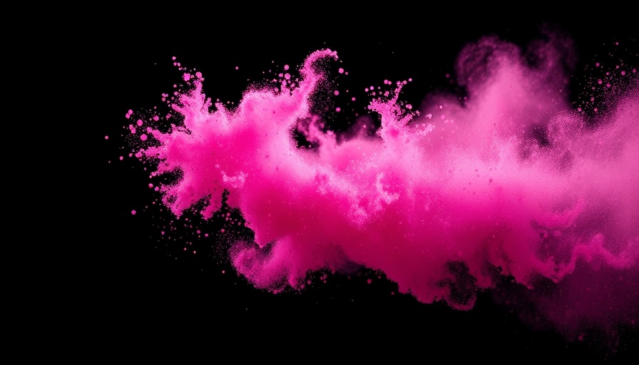 Abstract depiction of smart dust technology with vibrant pink particles.