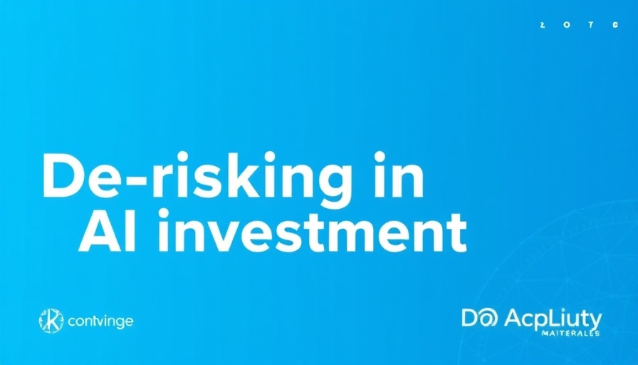 Abstract background with text on de-risking AI investment
