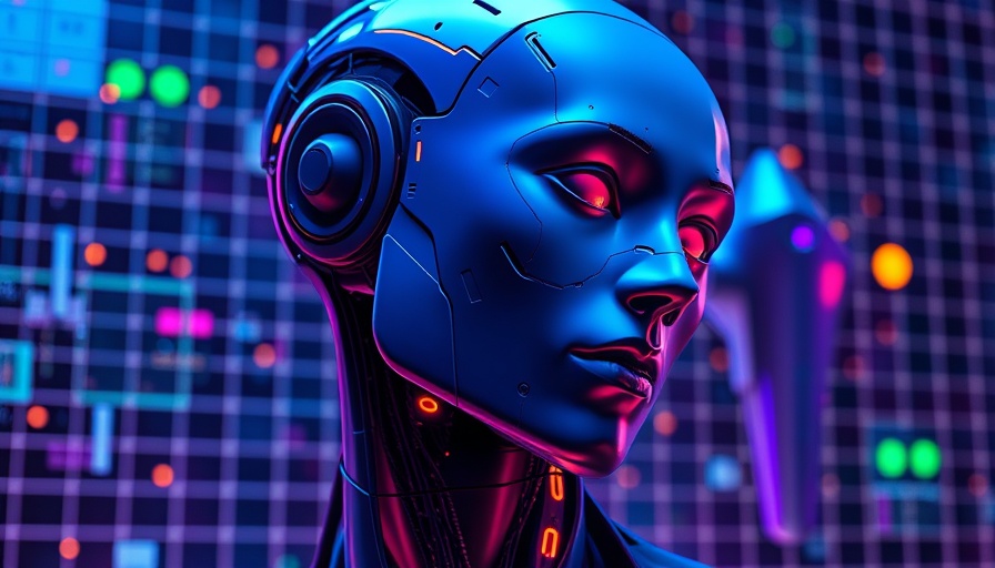 Abstract humanoid with brain, surreal style, vibrant background.