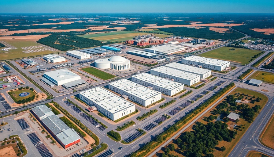 Aerial view of NASA research facility, highlighting budget cuts impact.