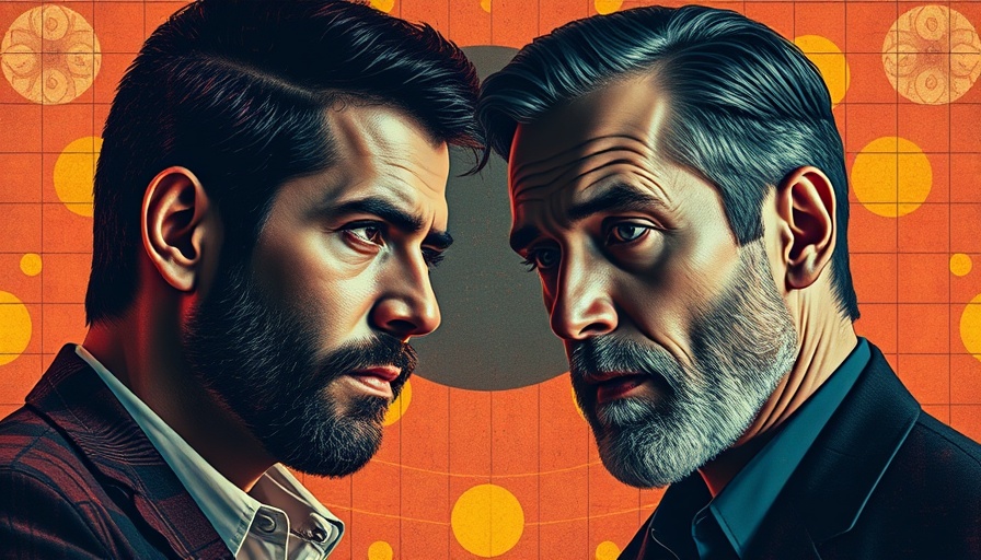 Collage of two men highlighting contrasting styles and colors.