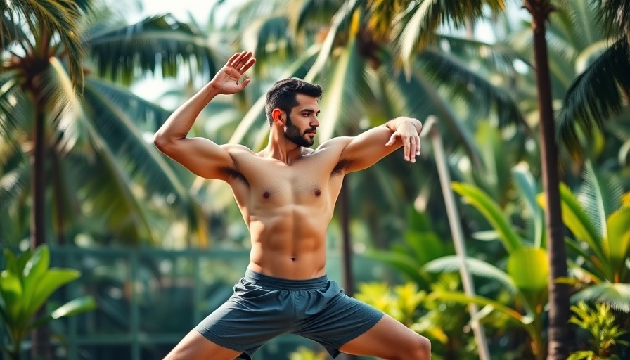 Advance your yoga practice outdoors in serene tropical setting.
