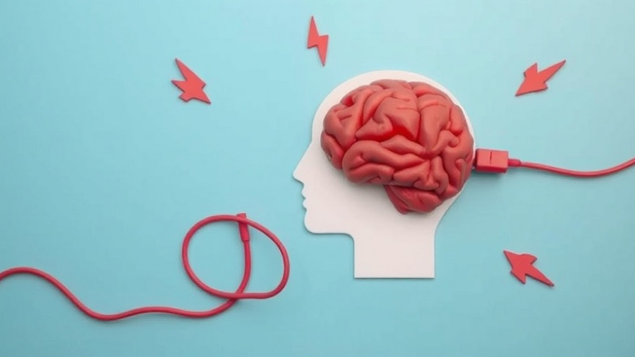 Playful clay brain concept, 12-minute meditation for optimism, on blue.