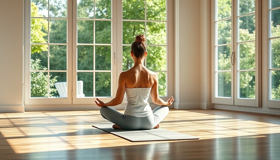 Vitality Yoga: Woman meditating in peaceful, bright room.