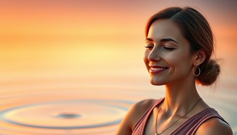 Serene meditation guide with soothing background for mindful yoga.