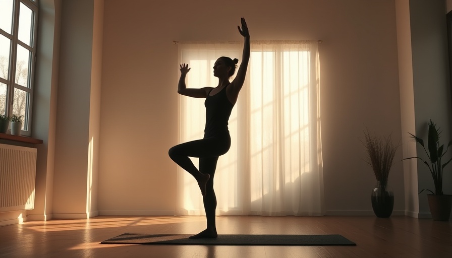 Silhouette in yoga pose amidst peaceful studio for Yoga Research.