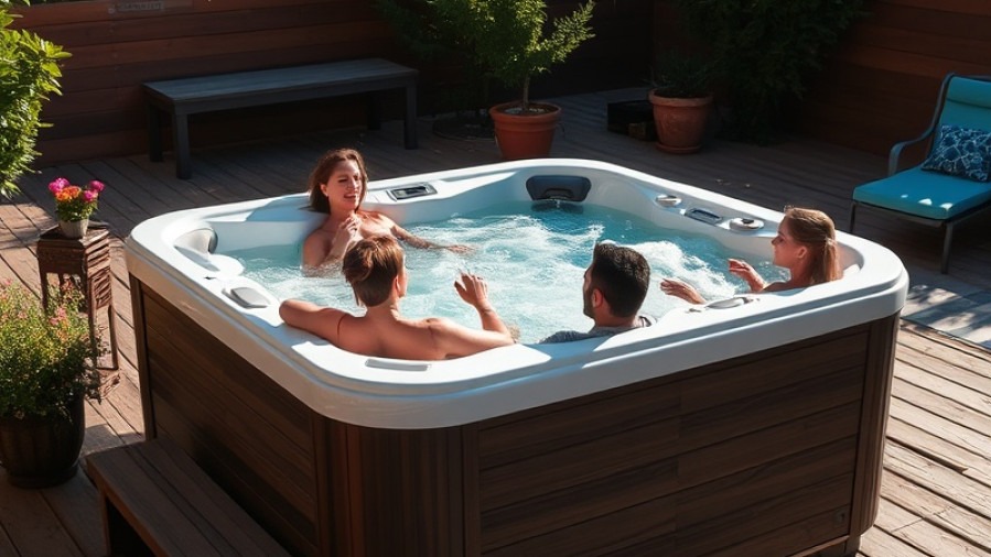 People enjoying a generic hot tub, representing hot tub dealers.